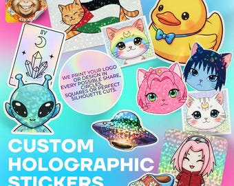 Custom Vinyl Stickers: Waterproof Holographic Decals, Personalized Labels