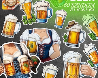 Beer Vinyl Sticker Pack – 50 Random Waterproof Stickers for Beer Lovers