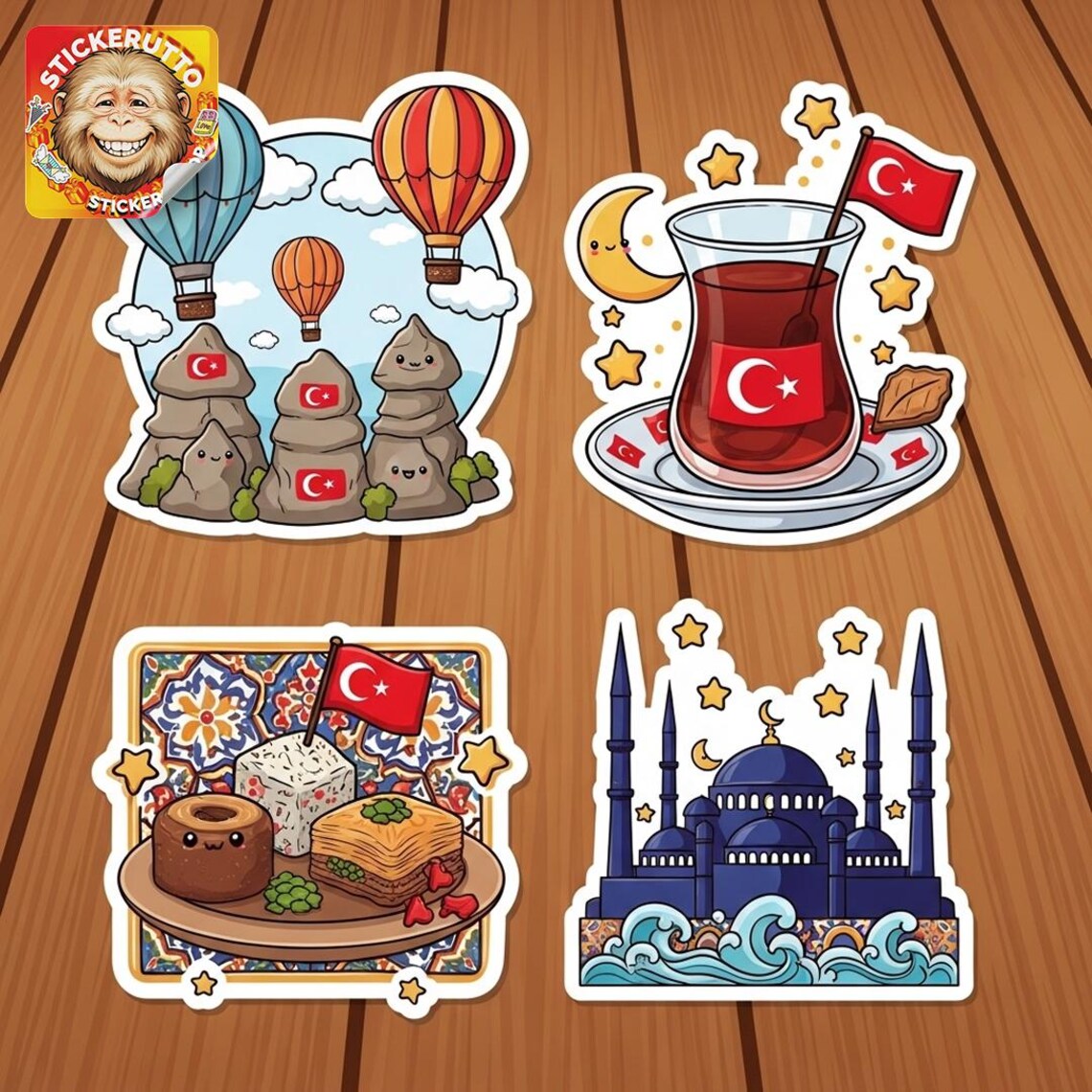 Turkey Sticker Pack – Glossy & Holographic Turkish Culture Stickers - Etsy