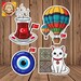 Turkey Sticker Pack – Glossy & Holographic Turkish Culture Stickers - Etsy