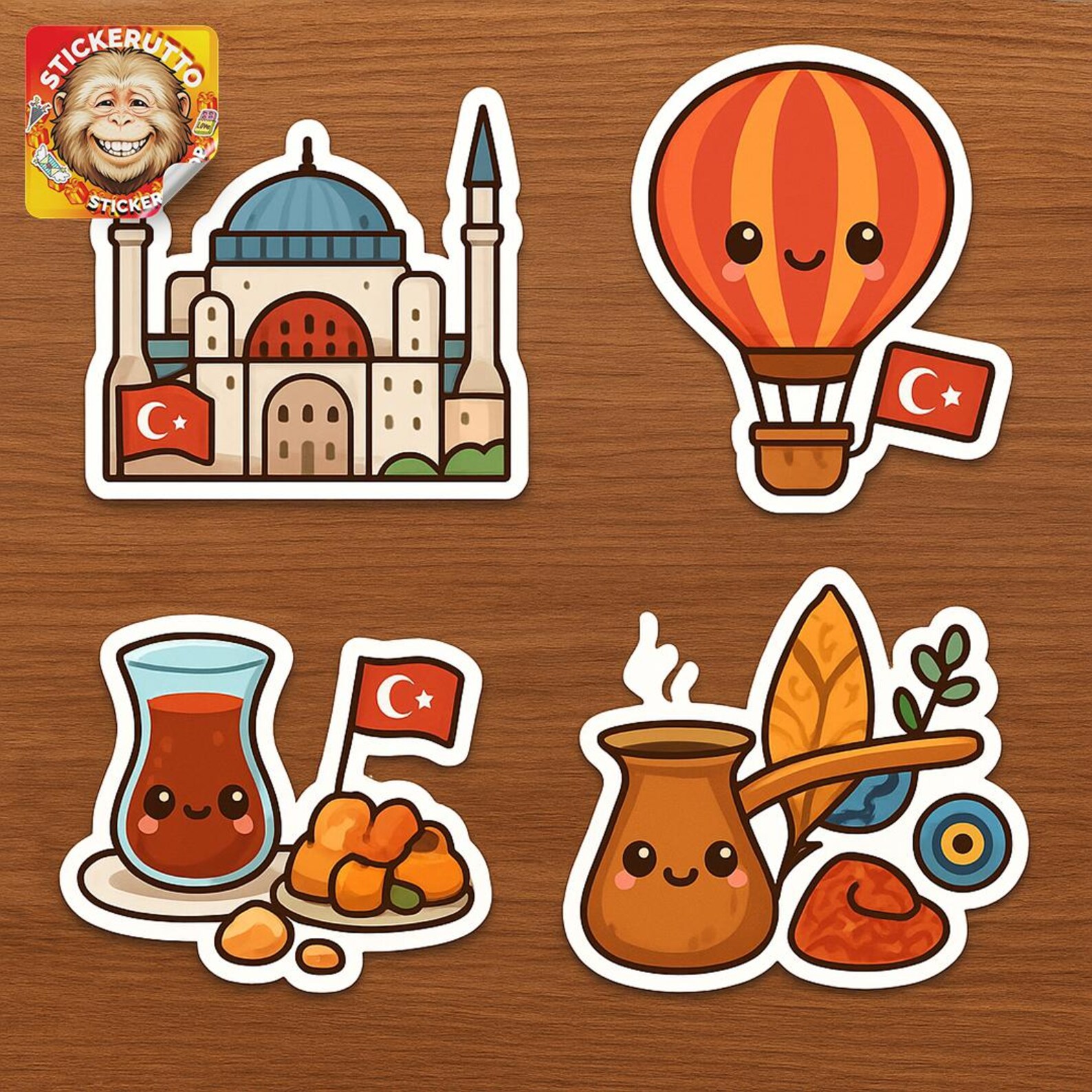 Turkey Sticker Pack – Glossy & Holographic Turkish Culture Stickers - Etsy