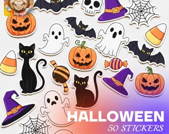 Halloween Vinyl Sticker Set | Ghosts, Cats, Pumpkins