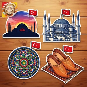 Turkey Sticker Pack – Glossy & Holographic Turkish Culture Stickers - Etsy