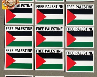 Palestina Libre - Set de 50 pegatinas: 10 holográficas + 40 de vinilo - Activista político