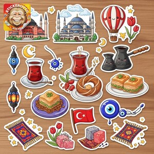 Turkey Sticker Pack – Glossy & Holographic Turkish Culture Stickers - Etsy