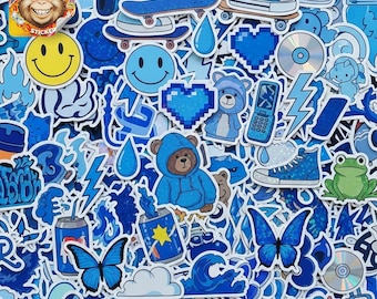 Blue Sticker Pack – Waterproof Vinyl Decals for Laptop, Hydroflask
