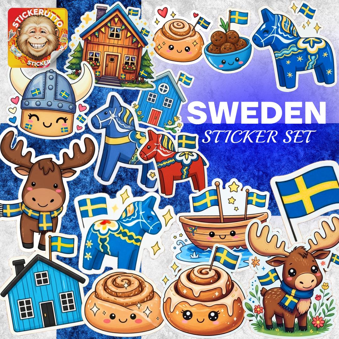 Sweden Flag on Sticker with Transparent Background Mockup | Premium AI