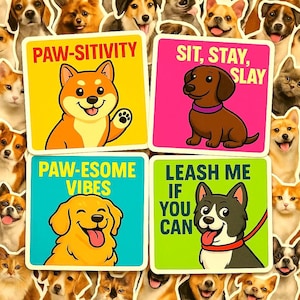 50 Stickers! 50 Different Dogs Meme Stickers – Vinyl Stickers! Cute Funny Dog Sticker for Laptop, Water Bottle, Journal + Custom Dog Sticker