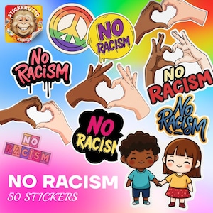 Anti-Racism Vinyl Stickers - Equality & Diversity Decals - 50pcs
