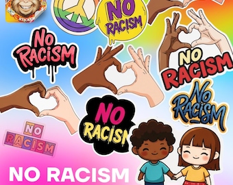 Anti-Racism Vinyl Stickers - Equality & Diversity Decals - 50pcs