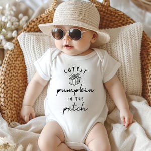 Cutest Pumpkin in the Patch Baby Bodysuit, Baby Shirt, Toddler Sweatshirt - Fall Baby Outfit, Halloween Toddler Gift, Cute Pumpkin Clothing
