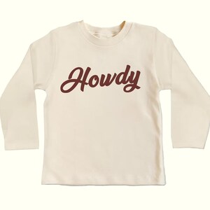 Howdy Baby Shirt, Onesie, Baby Bodysuit, Toddler Sweatshirt - Retro Cowboy Baby Outfit, Cute Country Western Gift, Little Rancher Style Look