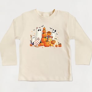 Spooky Cat Baby Shirt, Halloween Ghost Cat Baby Bodysuit, Toddler Sweatshirt - Boo Baby Outfit, Black Cat Pumpkin Baby Gift