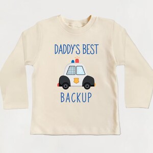 Daddy&#39;s Backup Police Baby Shirt, Baby Bodysuit, Cute Toddler Sweatshirt - Law Enforcement Outfit, Cop Baby Clothes, Daddy Police Gift