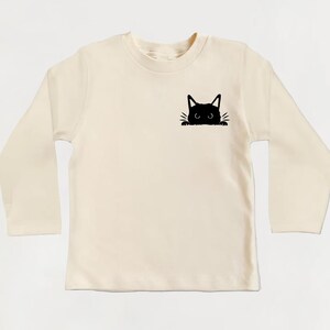 Black Cat Baby Shirt, Baby Bodysuit, Toddler Sweatshirt - Cute Black Cat Halloween Outfit, I Love Cats Toddler Gift, Spooky Fall Baby Outfit