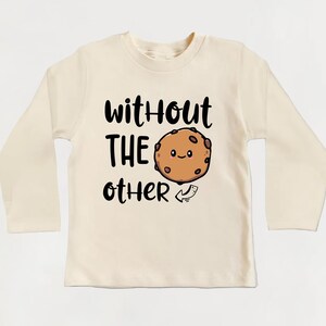 Twin Baby Shirt, Baby Bodysuit, Toddler Sweatshirt - Can’t Have One Without the Other Twin Outfit, Funny Milk and Cookie Set, Bestie Set