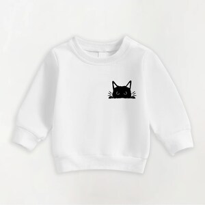 Black Cat Toddler Sweatshirt, Baby Bodysuit, Baby Shirt - Cute Black Cat Halloween Outfit, I Love Cats Toddler Gift, Spooky Fall Baby Outfit