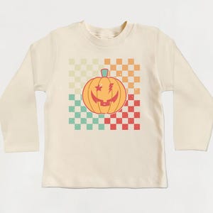 Girls Halloween Baby Shirt, Retro Pumpkin Baby Bodysuit, Cute Toddler Sweatshirt - Fall Kids Outfit, Spooky Season Gift for Girls