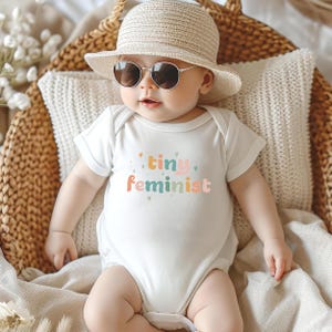 Tiny Feminist Baby Bodysuit, Baby Shirt, Toddler Sweatshirt - Colorful Retro Activism Outfit, Empowering Toddler Gift, Equality Baby Outfit
