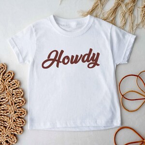 Howdy Baby Shirt, Onesie, Baby Bodysuit, Toddler Sweatshirt - Retro Cowboy Baby Outfit, Cute Country Western Gift, Little Rancher Style Look