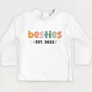 Personalized Bestie Baby Shirt, Baby Bodysuit, Toddler Sweatshirt - Retro Best Friends Outfit, Cute Toddler Bestie Gift, Baby Girl Clothing