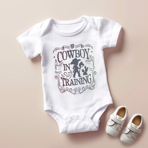 Cowboy in Training Baby Bodysuit, Baby Shirt, Toddler Sweatshirt - Cute Western Vintage Outfit, Little Cowboy Gift, Toddler Rodeo Look