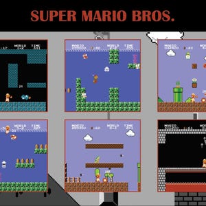 Super Mario Bros. Poster 19&quot;x13&quot; video game poster Mario Bowser
