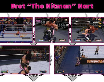 Bret Hart Poster 19"x13" video game poster WWF WCW