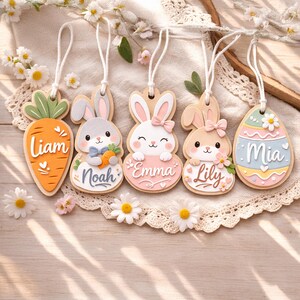 Personalized Carrot Easter Basket Tag: Custom Bunny Name Tag, Carrot Easter Basket Tag, Custom Bunny Gift Tag, Kids Easter Name Tag