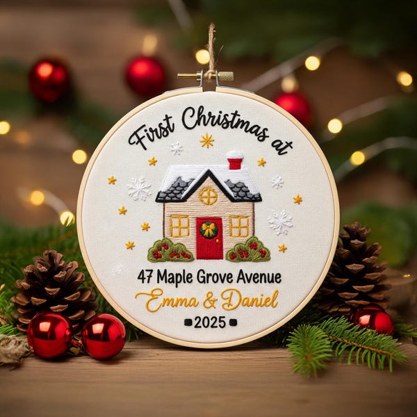 Personalisierte New Home gestickte Ornament, Brautpaar Geschenk