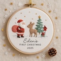 Personalized Embroidered Baby's First Christmas Ornament Keepsake
