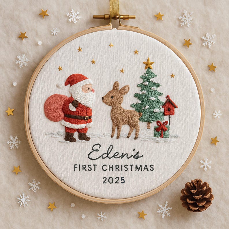 Personalized baby's first Christmas ornament