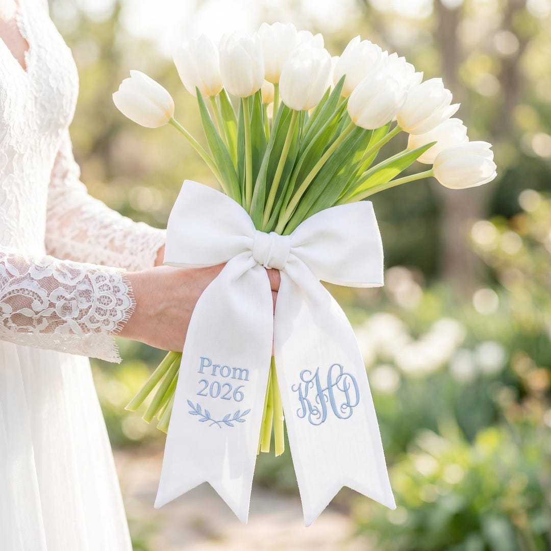 Prom Ribbon Personalized Prom Bouquet Sash, Custom Embroidered Prom 2026 Ribbon ...
