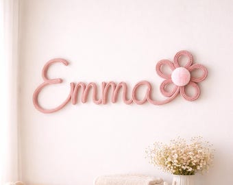 Personalized Knitted Wire Name Sign, Flower Nursery Decor