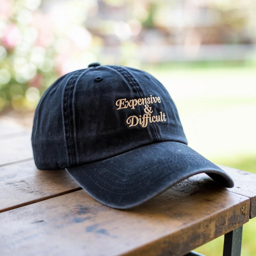 Embroidered Expensive & Difficult Washed Hat, Funny Women Trucker Cap, Sarcastic Wife Cap, Adult Humor cap, Sarcastic hat