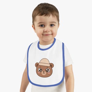Adorable Bear Bib for Babies, Cute Baby Feeding Bib, Baby Shower Gift, Infant Costume Accessory, Fun Everyday Use, Toddler Bib