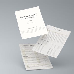 Minimalist Annual Budget Planner | 12-Month Expense Tracker | A4 Printable PDF