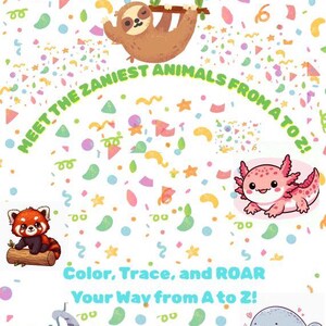 ¡Conoce a los animales más chiflados de la A a la Z! Libro para colorear del alfabeto de animales: traza letras y datos curiosos. Descarga PDF para niños en casa.