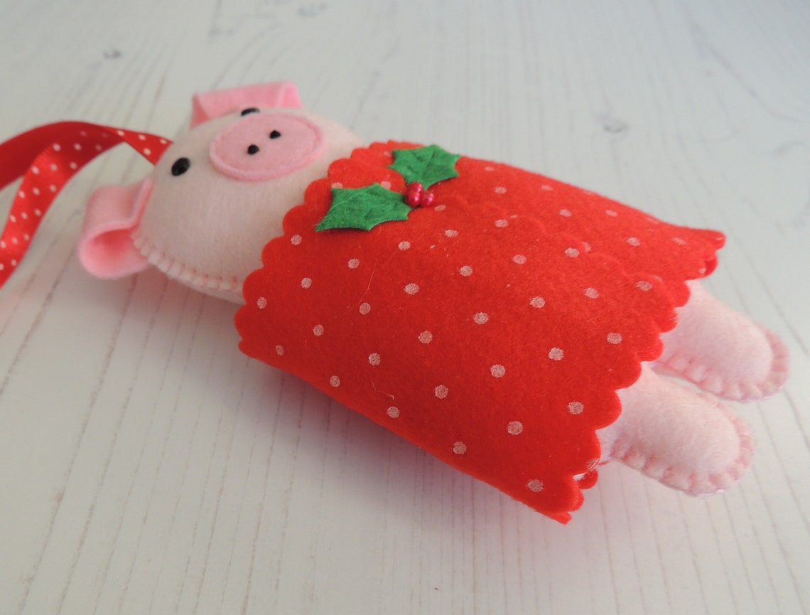 Pigs in Blankets Felt Hanging Christmas Decoration Ornament Etsy