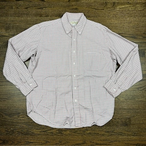 L.L. Bean Shirt Mens Large Brown Plaid Button Front Long Sleeve Cotton USA Made Casual Outdoors