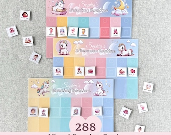 Unicorn Montessori Routine Chart: Laminated Visual Schedule for Toddlers