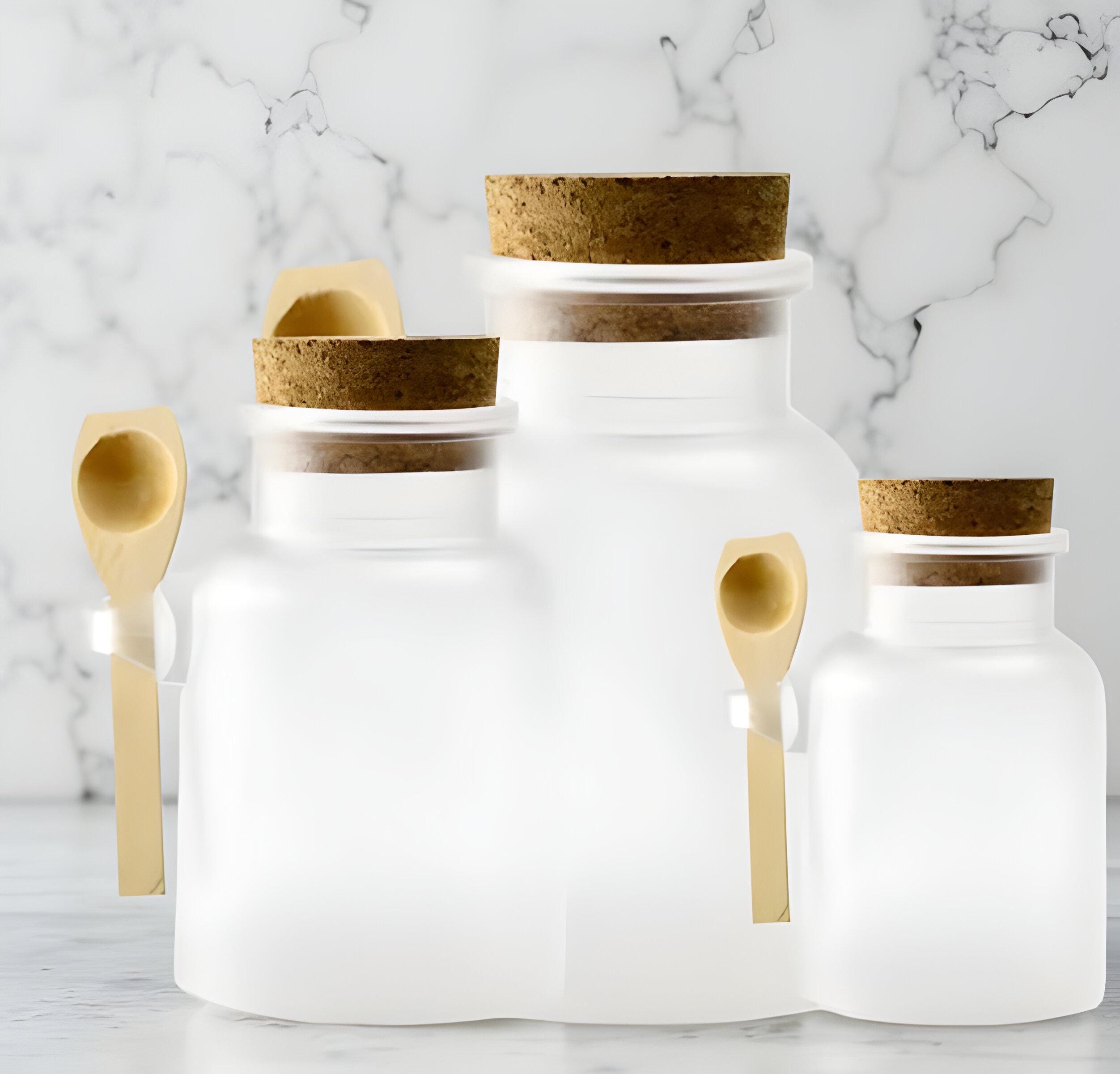 Pots à Épices Hermétiques Avec Cuillère - Lot De 8 Pour Cuisine Ou Salle De Bain