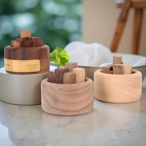 Wood Essential Oil Diffuser Natural Passive Aromatherapy Diffuser, Minimalist Wooden Air Freshener for Home, Office & Car