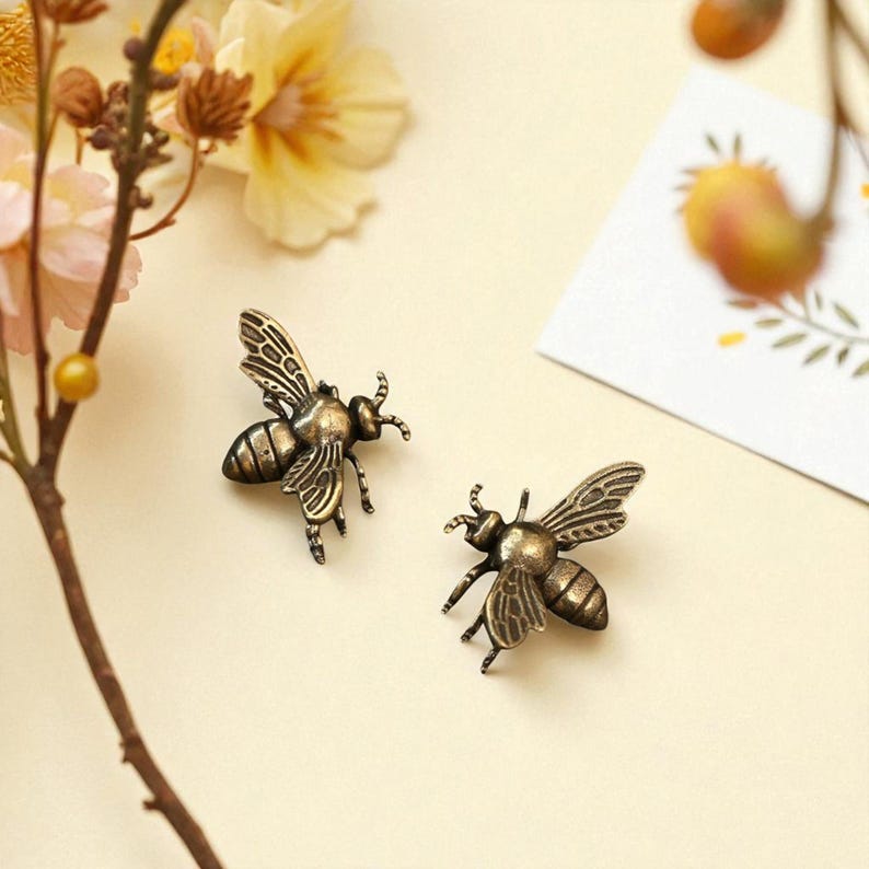 Vintage Brass Bee Figurines Set | Mini Collectible Insect Sculpture ...
