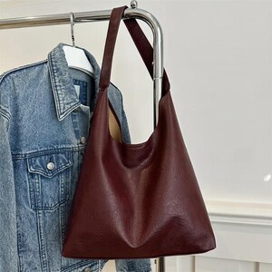 Sac en cuir bordeaux | Sac à main en cuir pour femme | Sac à bandoulière élégant | Sac en cuir pour femme | Cadeau pour soeur | femme | Petite amie