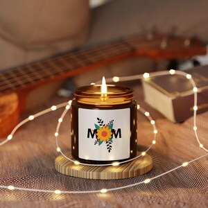 Soy Candle, Mother&#39;s Day Gift, Floral Mom Candle, Aromatherapy Jar Candle, Personalized Candle, Custom Candle Gift