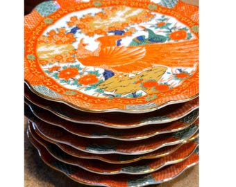 Set of 4 Tiffany and Co. Mrs. Delanys Flowers Dessert Plates