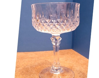 Cristal D'Arques Vintage Diamante Corte Cristal Champagne Coupe Sherbet Stemware