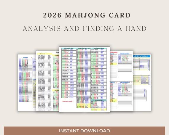 2026 Mahjong Card Breakdown and Analysis - Etsy