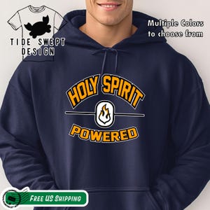Holy Spirit Powered Hoodie, Christian Athletic Sweatshirt